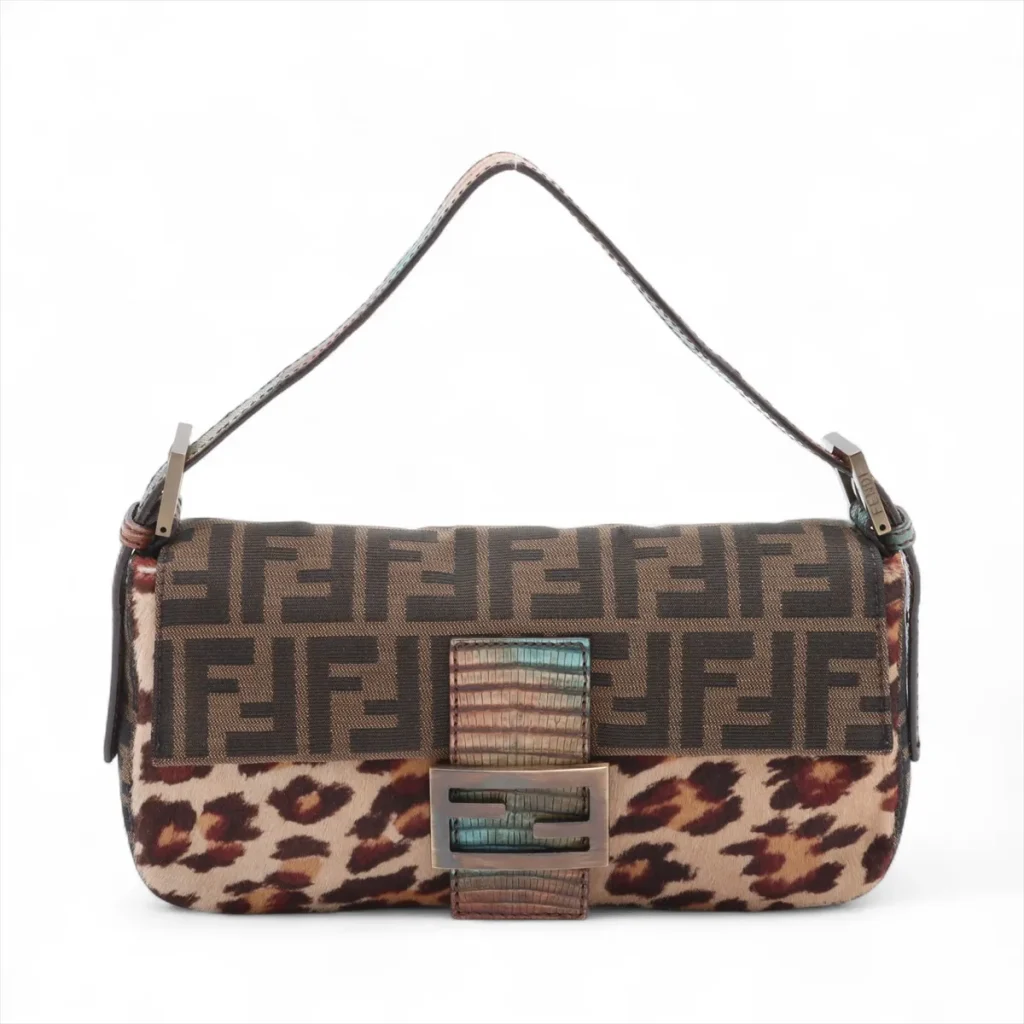 FENDI  ズッカ マンマバケット ハラコxキャンバスxリザード 高価買取いたしました