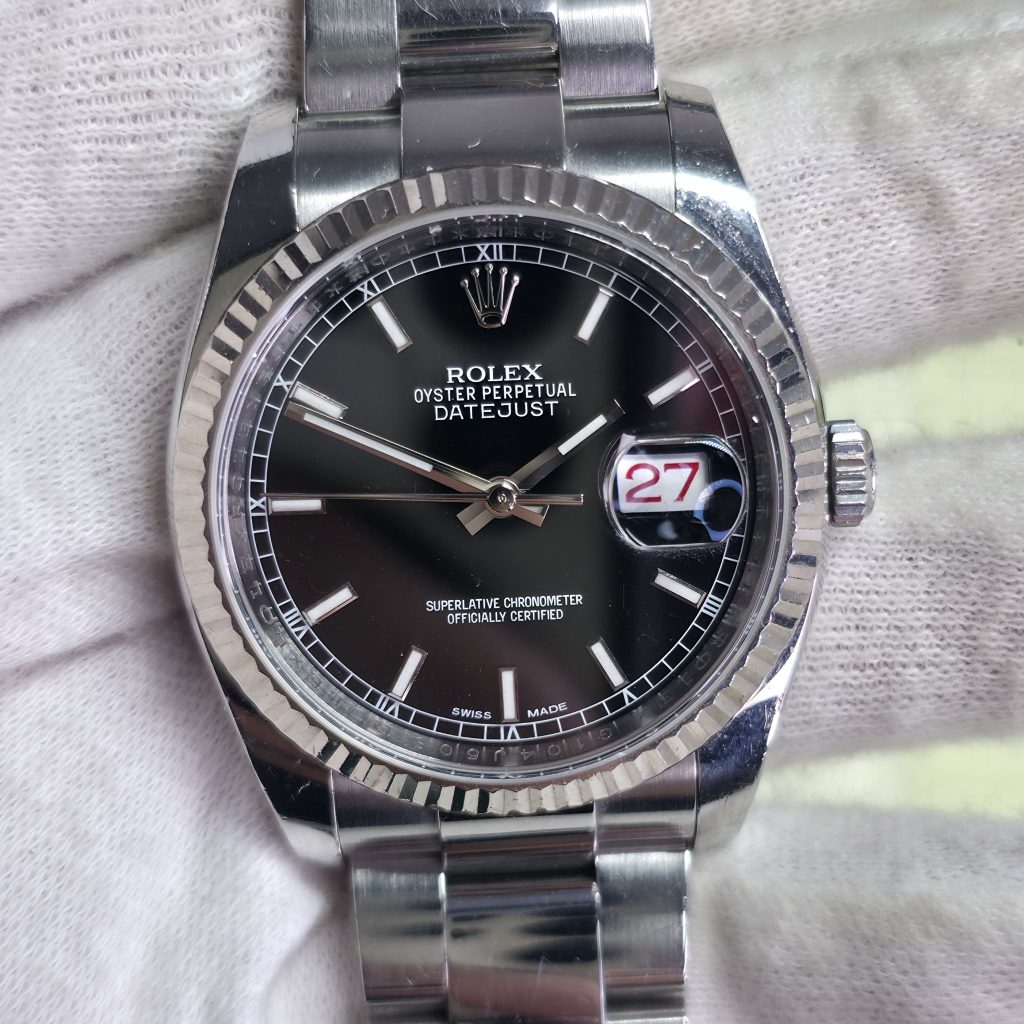 ROLEX デイトジャスト36 116234 黒文字盤 高価買取いたしました