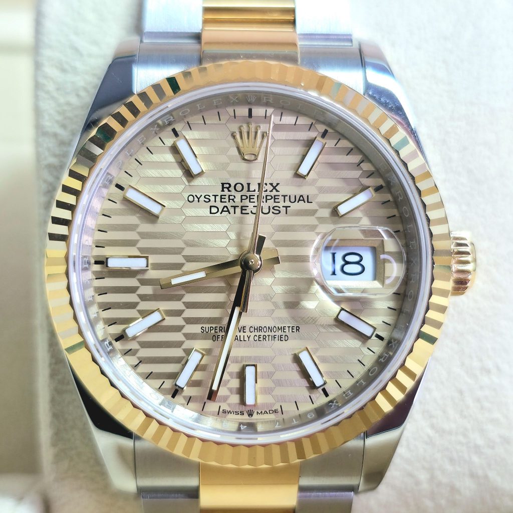 ROLEX デイトジャスト36 126233 シャンパン フルーテッドモチーフ 2024 高価買取いたしました