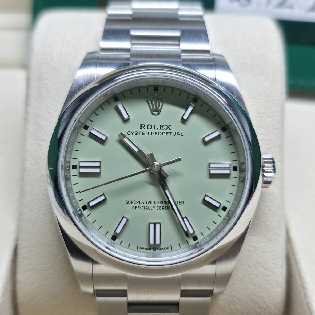 ROLEX オイスターパーペチュアル 126000 ピスタチオ文字盤 2025 高価買取いたしました