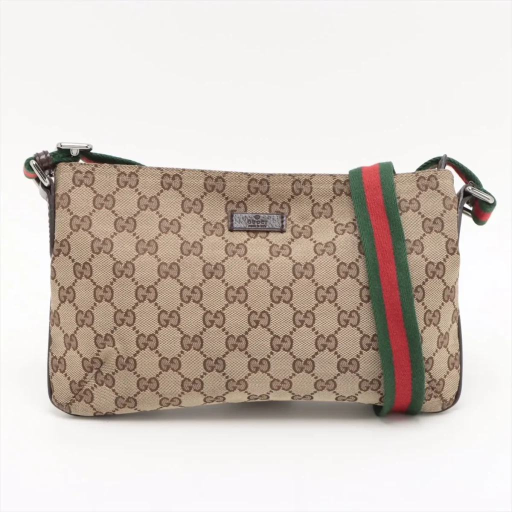 GUCCI GGキャンバス キャンバスxレザー ショルダーバッグ ベージュ 189749 高価買取いたしました